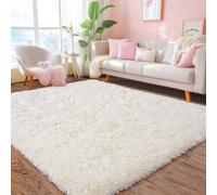 Chicnix Tapis pour chambre à coucher 140x200 cm, moelleux, tapis à poils longs pour salon crème, peluche douce antidérapante, tapis shaggy à poils longs pour chambre d'enfant, décoration maison