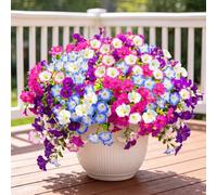 Chicpant 12 Fleurs Artificielles Exterieur Intérieure Vent Pluie Aux UV | Fausse Fleurs Résistant Fleurs Artificielles Haut De Gamme Artificielles Haut De Gamme Maison Jardin Balcon Porche