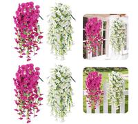 Chicpant 4 Pièces Plante Suspendue Artificielle Lierre Artificiel | Plante artificielle retombante,Plastique,Plante grimpante,Résistant aux UV,Décoration pour Balcon,Jardin,Intérieur,Extérieur