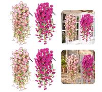 Chicpant 4 Pièces Plante Suspendue Artificielle Lierre Artificiel | Plante artificielle retombante,Plastique,Plante grimpante,Résistant aux UV,Décoration pour Balcon,Jardin,Intérieur,Extérieur