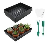 Chicpant 6 Pièce Plateau Semis Réutilisable Plateaux de Culture sans Trous avec Etiquette Semis pour Légume Fleurs Germination Hydroponique Jardin Serre (6, 39x29x6.5cm)