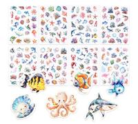 Chicpant 8 Feuilles Autocollant Enfant Ocean Pailletés Stickers Sirène | pour les Décorations Artisanales Bouteilles D'eau Scrapbooking Ordinateurs Portables Coques de Téléphone Vélo