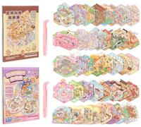 Chicpant 96 Stück Livre Autocollant Adulte Cosy Stickers Book 1 Pinzette