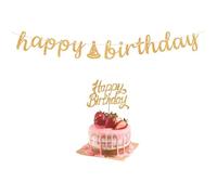 Chicpant Happy Birthday Guirlande Joyeux Bannière Dold Deco Gateau Anniversaire Deco Banderole Joyeux Anniversaire Topper