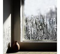 ChicSkin 150X58CM Film de Protection pour Fenêtres en Verre, Film de Protection Blanc Pur à Effet Givré Vintage, Adhésifs de Fenêtre Floraux pour Cuisine, Salle de Bain, Bureau, Chambre, Fleurs