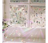 ChicSkin Film d'intimité arc-en-ciel non adhésif pour fenêtre - Film statique décoratif pour chambre à coucher, salon, cuisine, salle de bain, bureau, fleur et papillon - 100 x 43 cm