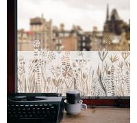 Chicskin Film d'intimité pour fenêtres en verre, blanc pur vintage givré, pour cuisine, salle de bain, bureau, chambre à coucher, intimité, fleurs sauvages, 39 x 150 cm