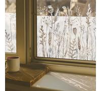 Chicskin Film d'intimité pour fenêtres en verre, blanc pur vintage givré, pour cuisine, salle de bain, bureau, chambre à coucher, intimité, fleurs 39 x 150 cm