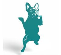 Chien bulldog à suspendre - bleu turquoise