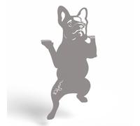 Chien bulldog à suspendre - gris platine