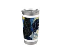 Chien japonais Van Gogh Nuit étoilée Gobelet isotherme en acier inoxydable double paroi