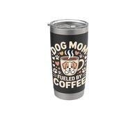 Chien Maman Fueled By Coffee Cute Puppy Gobelet isotherme en acier inoxydable double paroi