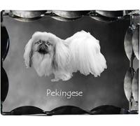 Chien pékinois - cristal avec photo du chien, statuette en verre avec photo, cadre unique avec photo de la marque Art-Dog
