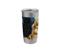Chien pékinois Van Gogh Nuit étoilée Gobelet isotherme en acier inoxydable double paroi