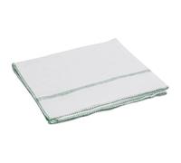 Chiffon de nettoyage 10 pcs blanc et des rayures vertes 50x60cm