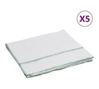 vidaXL Serpillères 5 pcs blanc avec des rayures vertes 50x60 cm
