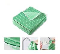 Chiffon microfibre bambou - PZCC - Lot de 4 - 41x47 cm - Vert - Absorbant - Réutilisable - Sans rayures