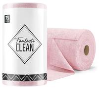 Chiffon microfibre rouleau détachable - 30 x 30 cm - 75 pièces - Rose - Pour cuisine et voiture