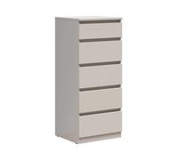 Chiffonier de 5 tiroirs commode meuble de rangement coloris Beige