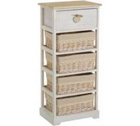 Chiffonier meuble de rangement coloris beige/naturel - Longueur 40 x Profondeur 29 x Hauteur 90 cm Beige G