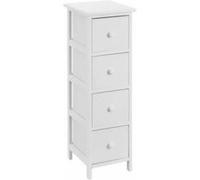 Chiffonier meuble de rangement coloris blanc - Longueur 26 x Profondeur 32 x Hauteur 82,50 cm Blanc G
