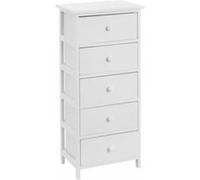Chiffonier meuble de rangement coloris blanc - Longueur 40 x Profondeur 29 x Hauteur 91 cm Blanc G