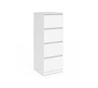 IDMarket - Meuble d'appoint 4 tiroirs TOMI 30 cm chiffonnier Bois Blanc pour entrée Salle de Bain