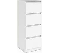IDMarket - Meuble d'appoint 4 tiroirs TOMI 30 cm chiffonnier Bois Blanc pour entrée Salle de Bain