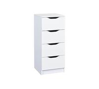Chiffonnier 4 Tiroirs Coloris Blanc - JENNY BLANC -