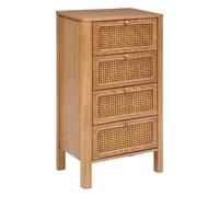 Chiffonnier 4 tiroirs en cannage TIRIA - Marron