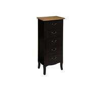 Chiffonnier 5 tiroirs coloris noir - Longueur 45 x Profondeur 30 x Hauteur 113 cm --