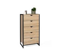 IDMarket - Chiffonnier 5 tiroirs Detroit 60 cm Commode semainier Design Industriel