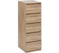 Paris Prix Chiffonnier Dolo 5 tiroirs effet bois naturel L 40 x P 48 x H 118 cm