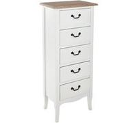Chiffonnier ""Chrysa"" blanc 5 tiroirs - Atmosphera Créateur d'intérieur