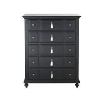 Chiffonnier 5 tiroirs noir 85x110x38cm Noir