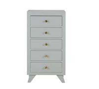 Chiffonnier 5 tiroirs vert de gris 55x105x37cm Vert