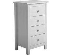Chiffonnier BETTY Blanc 4 tiroirs en pin massif - VS Venta-Stock Blanc G