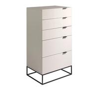 Chiffonnier bois gris et acier noir