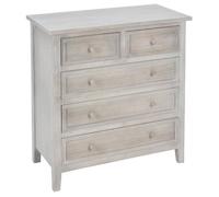 Chiffonnier ""Charme"" bois blanchi 5 tiroirs - Atmosphera Créateur d'intérieur