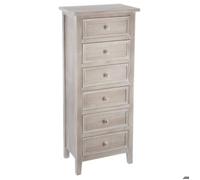 Chiffonnier ""Charme"" bois blanchi 6 tiroirs - Atmosphera Créateur d'intérieur