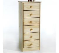 Chiffonnier commode apothicaire pin massif vernis naturel