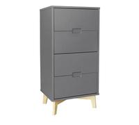 Chiffonnier de 4 tiroirs coloris Gris anthracite - longueur 43 x profondeur 35 x hauteur 104 cm --