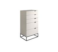 Chiffonnier bois gris et acier noir