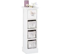 Chiffonnier FLOWER H 70 cm en bois massif - Blanc Blanc G