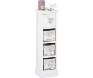 Chiffonnier FLOWER H 70 cm en bois massif - Blanc Blanc G