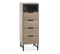 Chiffonnier Hera 4 tiroirs 1 porte coloris bois