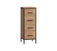Chiffonnier industriel bois et métal 4 tiroirs dim. 30 x 30 x 82 cm