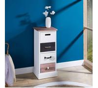 IDIMEX Chiffonnier Laguna étagère de Rangement avec 4 tiroirs en Bois de Paulownia Style Shabby Chic Vintage Rustique Blanc Brun Noir