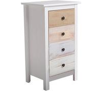 Chiffonnier MAGDA 5 tiroirs en Blanc et tiroirs multicouleurs - VS Venta-Stock Blanc G