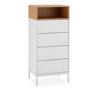 Chiffonnier Nieve 4 tiroirs couleur Blanc